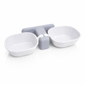 Comedouro Bebedouro Duplo Elevado Gato Cachorro Suporte Ergonômico Potes Plástico Removível 300ml