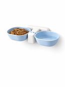 Comedouro Bebedouro Duplo Elevado Gato Cachorro Suporte Ergonômico Potes Plástico Removível 300ml