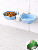 Comedouro Bebedouro Duplo Elevado Gato Cachorro Suporte Ergonômico Potes Plástico Removível 300ml