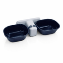 Comedouro Bebedouro Duplo Elevado Gato Cachorro Suporte Ergonômico Potes Plástico Removível 300ml