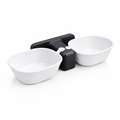 Comedouro Bebedouro Duplo Elevado Gato Cachorro Suporte Ergonômico Potes Plástico Removível 300ml