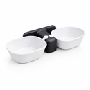 Comedouro Bebedouro Duplo Elevado Gato Cachorro Suporte Ergonômico Potes Plástico Removível 300ml