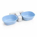 Comedouro Bebedouro Duplo Elevado Gato Cachorro Suporte Ergonômico Potes Plástico Removível 300ml