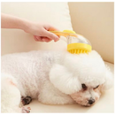 Escova de Banho para Pets com Reservatório de Shampoo Silicone Macio Massageador para Cães e Gatos